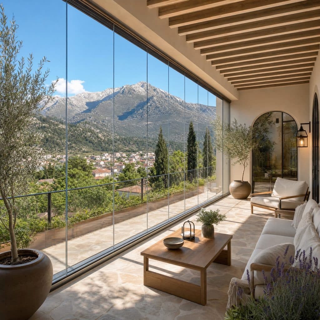 Cerramiento de terraza con cortinas de cristal en Colmenar Viejo
